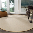Safavieh Montauk 6' X 6' Round Hand Woven Cotton Rug in Ivory and Gold