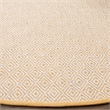 Safavieh Montauk 6' X 6' Round Hand Woven Cotton Rug in Ivory and Gold