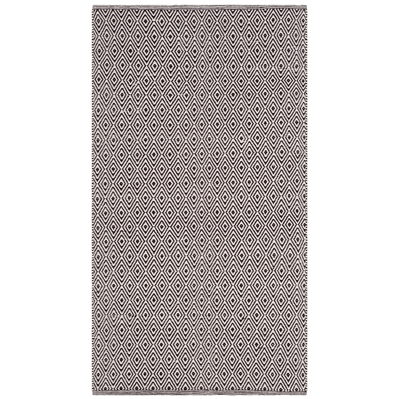 Safavieh Montauk 3' X 5' Hand Woven Cotton Rug in Ivory and Chocolate
