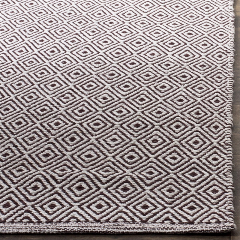 Safavieh Montauk 4' X 6' Hand Woven Cotton Rug in Ivory and Chocolate