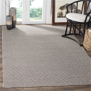 Safavieh Montauk 5' X 8' Hand Woven Cotton Rug in Ivory and Chocolate