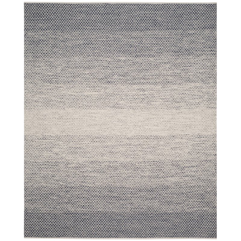 Safavieh Montauk 4' X 6' Hand Woven Cotton Pile Rug in Navy and Ivory