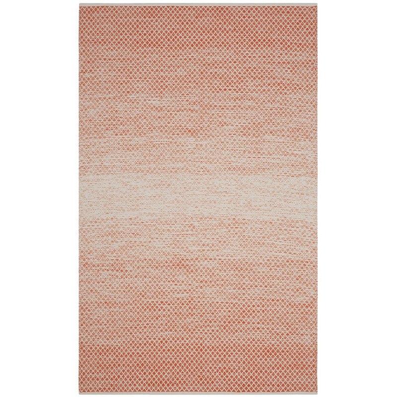 Safavieh Montauk 4' X 6' Hand Woven Cotton Rug in Orange and Ivory