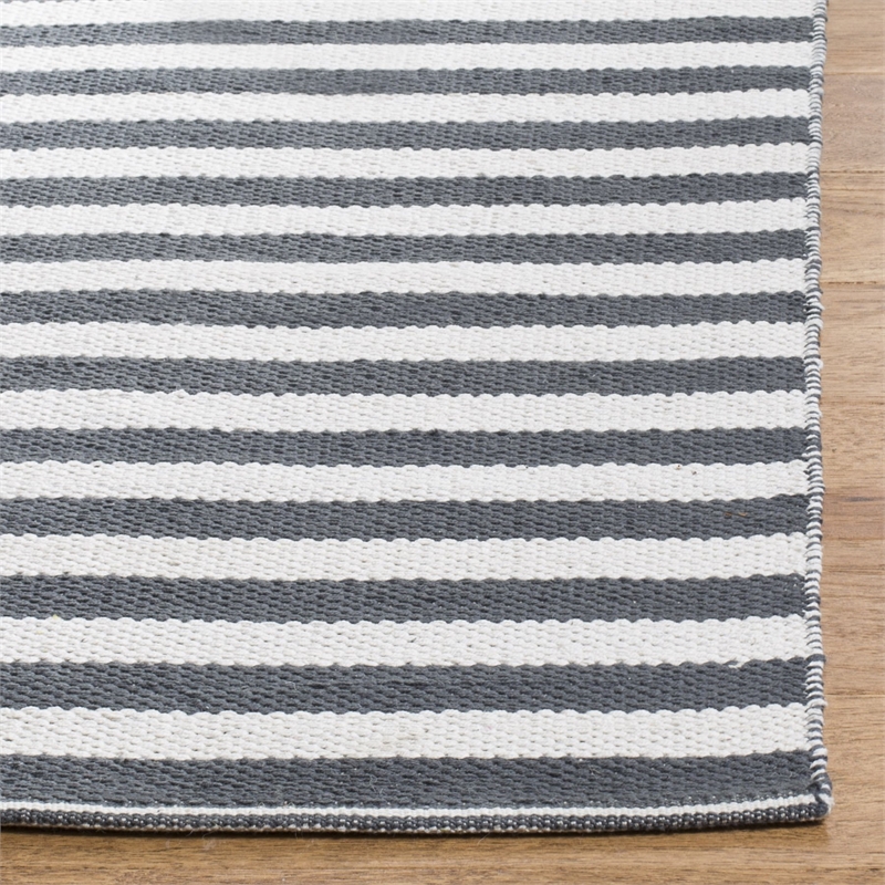 Safavieh Montauk 9' X 12' Hand Woven Cotton Rug in Ivory and Gray