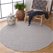 Safavieh Montauk 6' X 6' Round Hand Woven Cotton Rug in Ivory and Gray