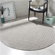 Safavieh Montauk 6' X 6' Round Hand Woven Cotton Rug in Ivory and Gray