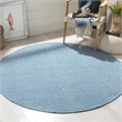 Safavieh Montauk 6' X 6' Round Hand Woven Cotton Rug in Ivory and Blue