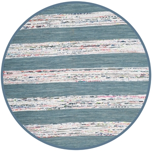 Safavieh Montauk 6' X 6' Round Hand Woven Cotton Rug in Ivory and Gray