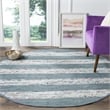 Safavieh Montauk 6' X 6' Round Hand Woven Cotton Rug in Ivory and Gray