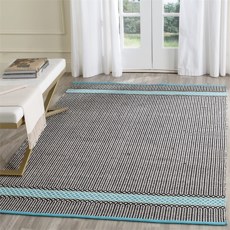 Safavieh Montauk 5' X 8' Hand Woven Cotton Rug in Turquoise