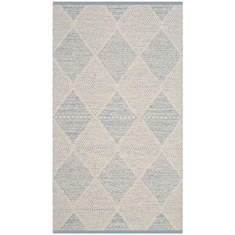 Safavieh Montauk 3' X 5' Hand Woven Cotton Rug in Light Blue