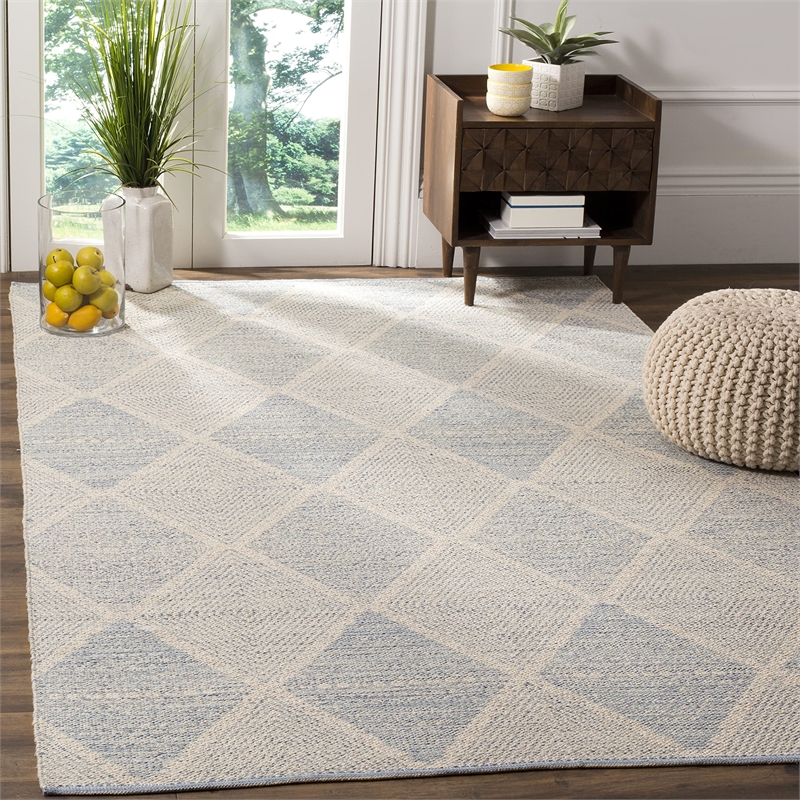 Safavieh Montauk 6' X 6' Square Hand Woven Cotton Rug in Light Blue