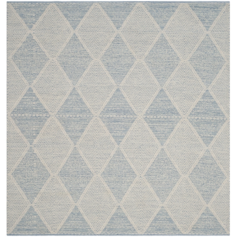 Safavieh Montauk 6' X 6' Square Hand Woven Cotton Rug in Light Blue