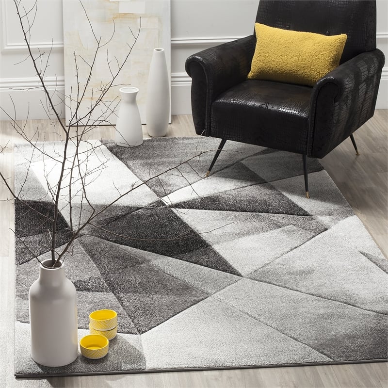Safavieh Porcello 4' X 6' Rug in Light Gray and Charcoal