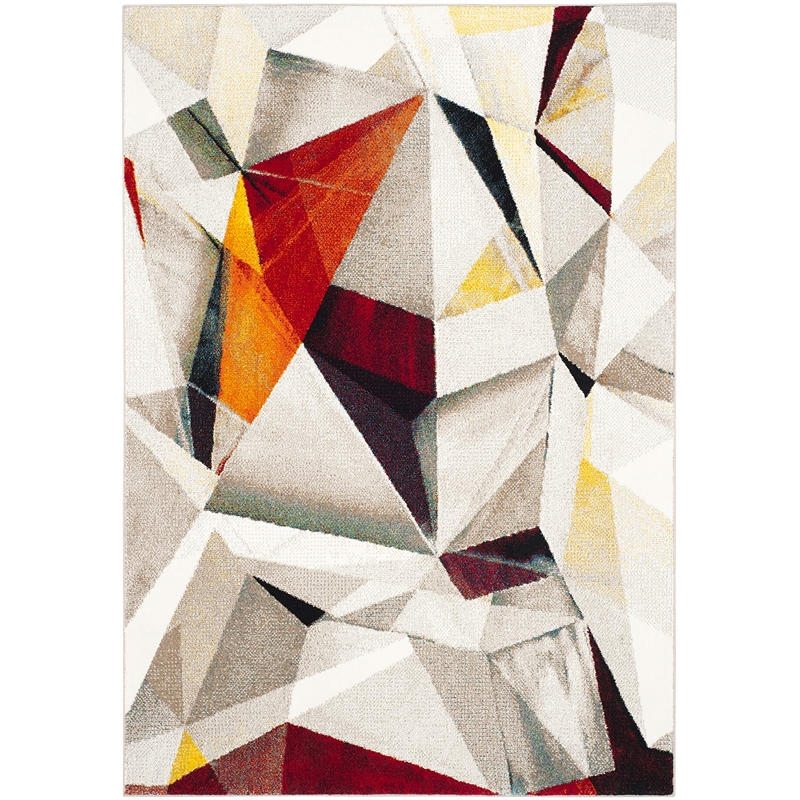 Safavieh Porcello 4' X 6' Rug in Light Gray and Orange