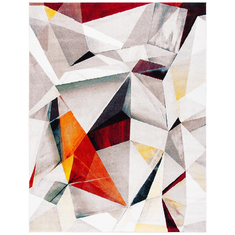 Safavieh Porcello 8' X 10' Rug in Light Gray and Orange