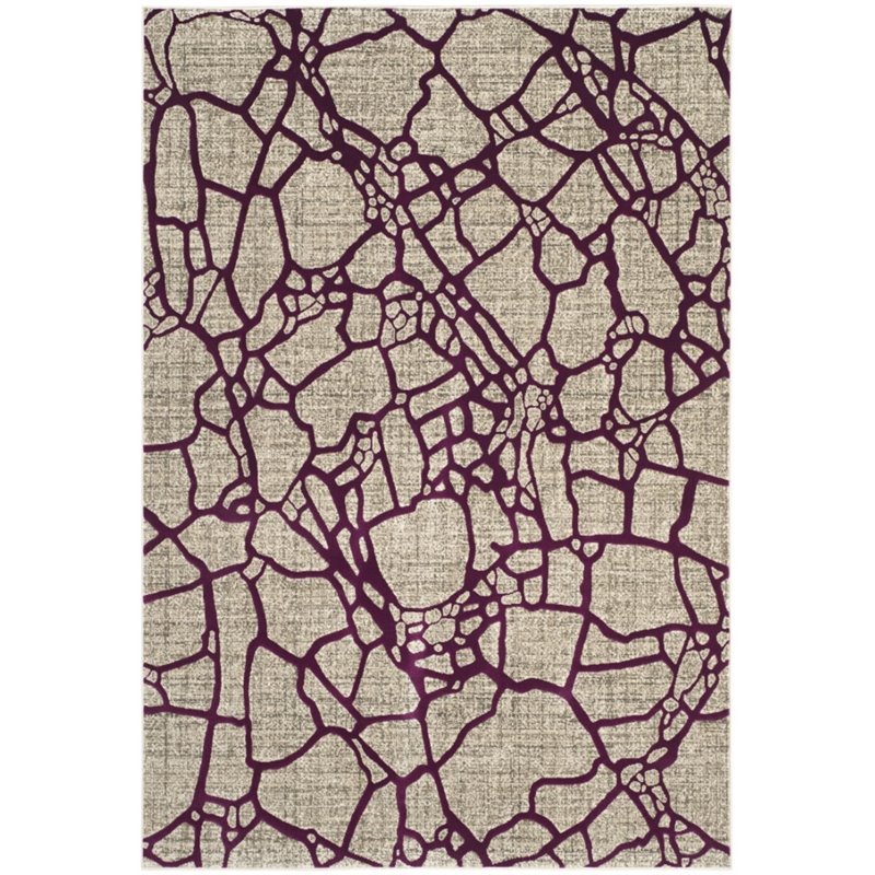 Safavieh Porcello 6' X 9' Rug in Light Gray and Purple