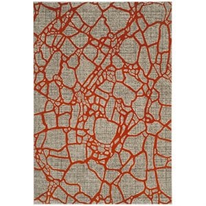 Safavieh Porcello 5' 2&quot X 7' 6&quot Rug in Light Gray and Orange
