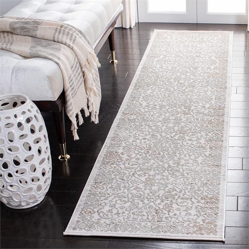 Safavieh Princeton 2' X 8' Rug in Beige and Gray
