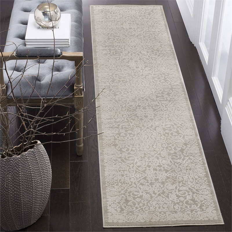 Safavieh Princeton 2' X 8' Rug in Gray and Beige