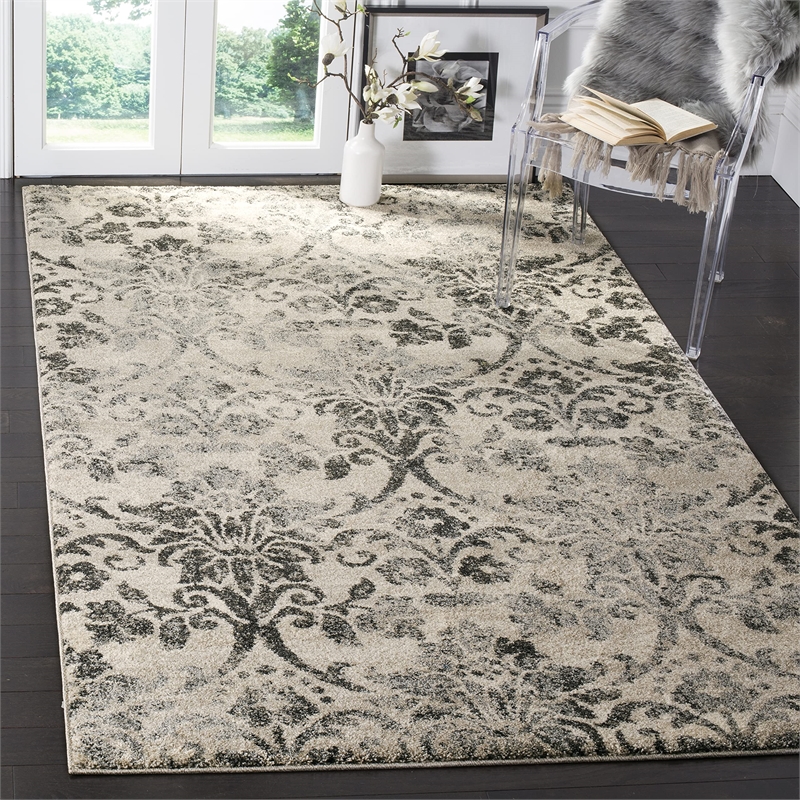 Safavieh Retro 5' X 8' Rug in Cream and Gray