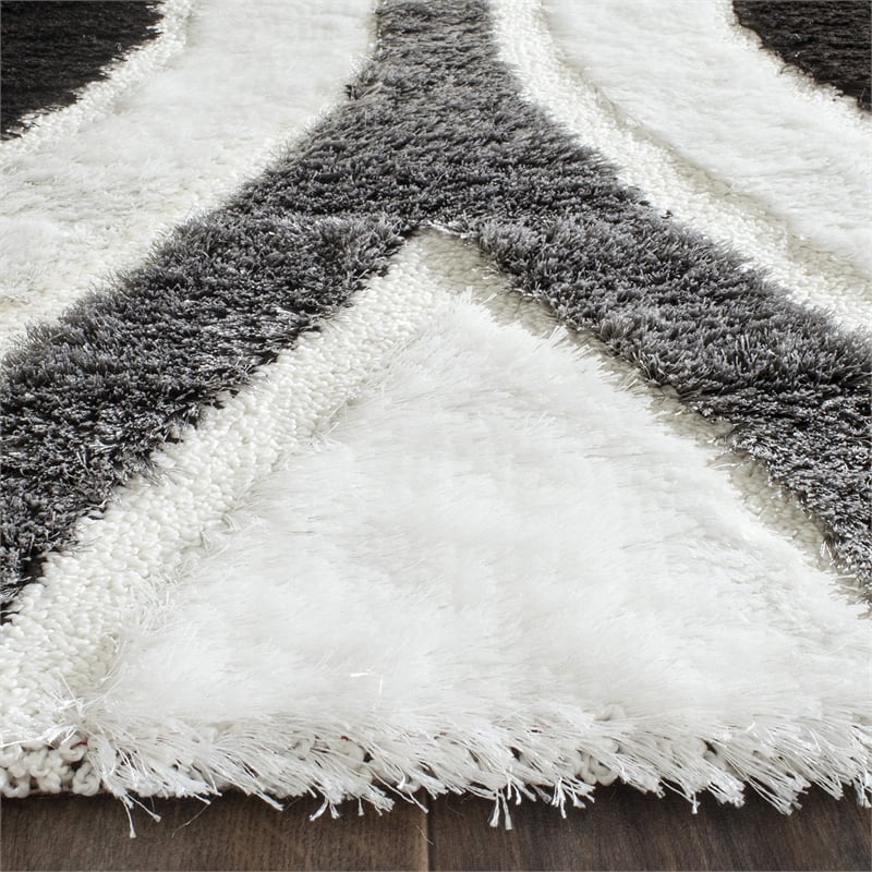 Safavieh Miami Shag 3' X 5' Rug in Ivory and Gray