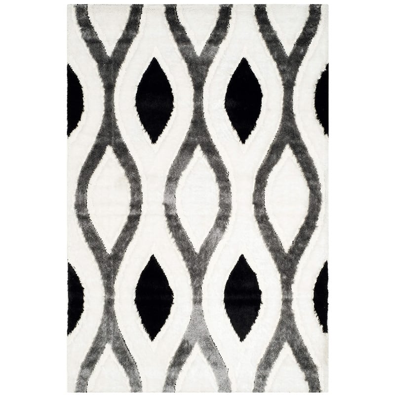 Safavieh Miami Shag 4' X 6' Rug in Ivory and Gray