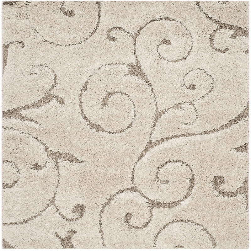 Safavieh Florida Shag 4' X 4' Square Rug in Cream and Beige