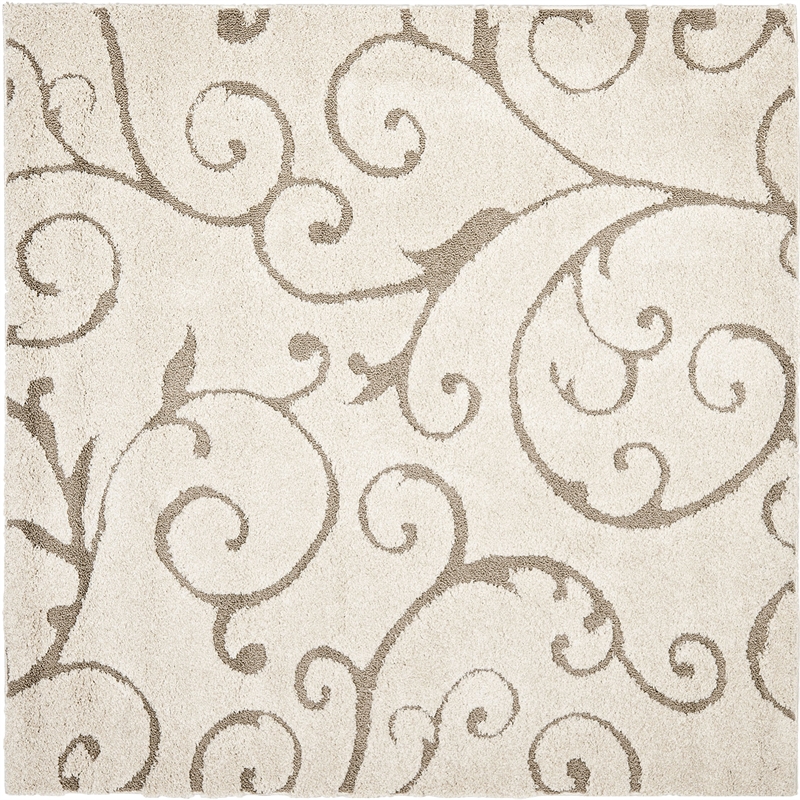 Safavieh Florida Shag 9' X 9' Square Rug in Cream and Beige