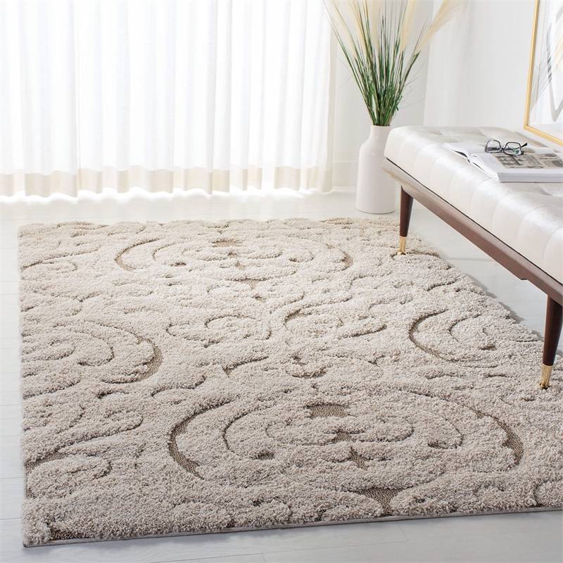 Safavieh Florida Shag 8' X 10' Rug in Cream and Beige