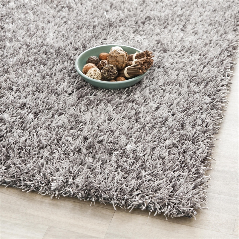Safavieh Shag 5' X 5' Square Hand Tufted Rug in Gray and Gray
