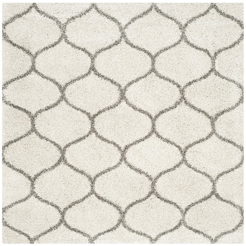 Safavieh Hudson Shag 5' X 5' Square Rug in Ivory and Gray