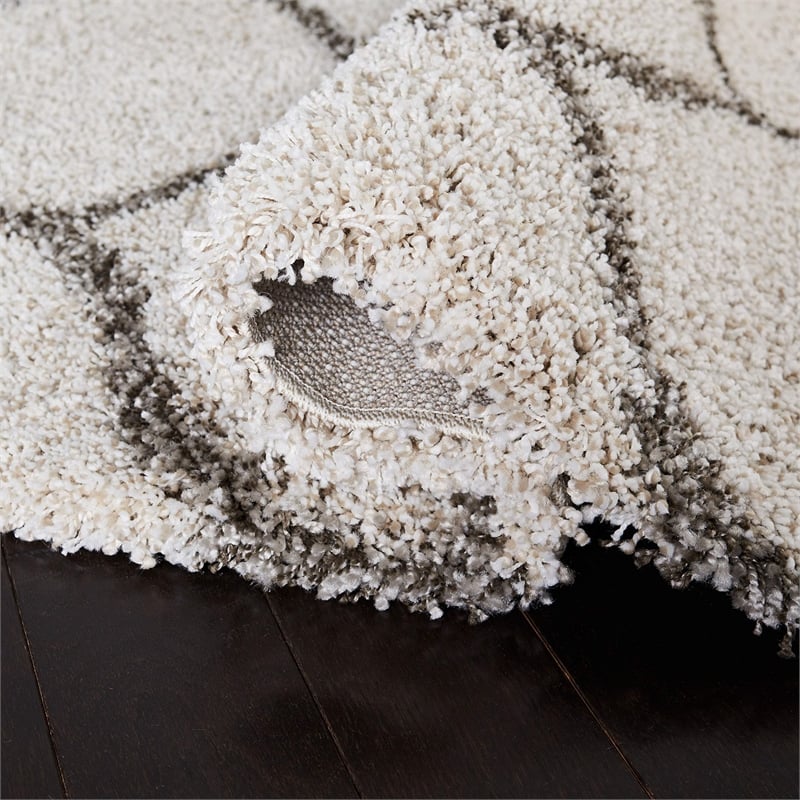 Safavieh Hudson Shag 5' X 5' Square Rug in Ivory and Gray