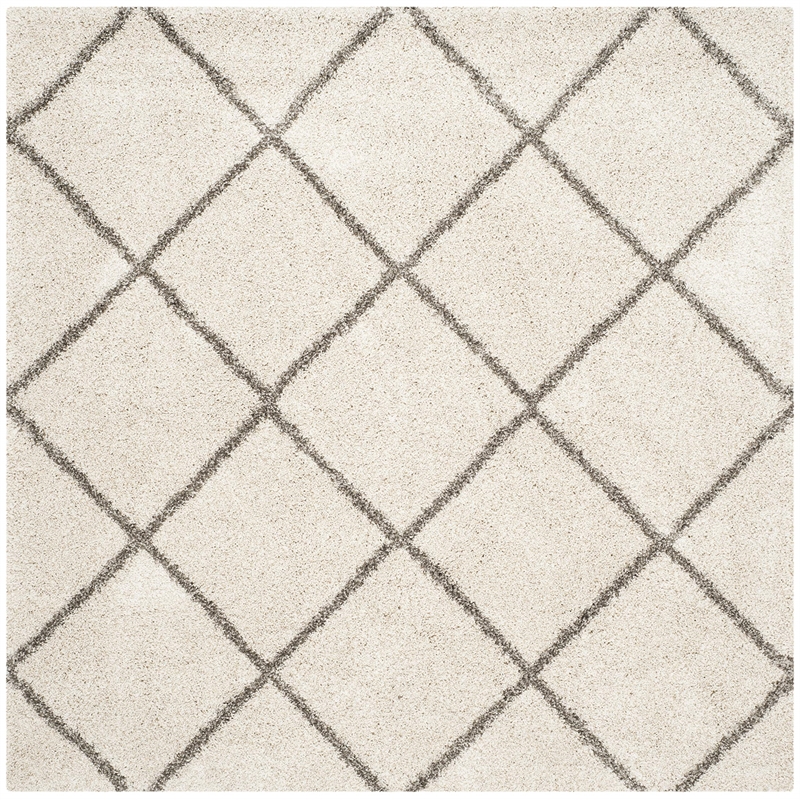 Safavieh Hudson Shag 9' X 9' Square Rug in Ivory and Gray