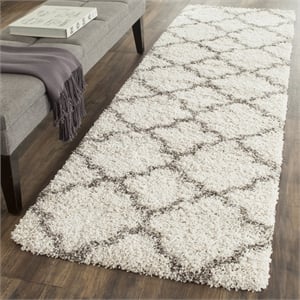Safavieh Hudson Shag 2' 3&quot X 3' 9&quot Rug in Ivory and Gray