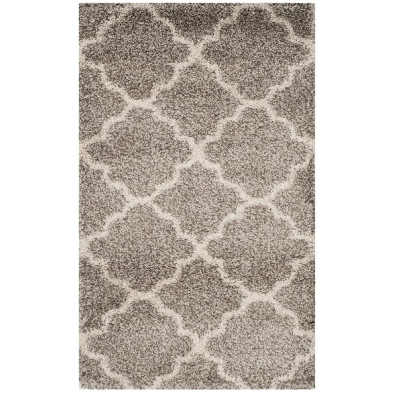 Safavieh Hudson Shag 9' X 9' Round Rug in Gray and Ivory