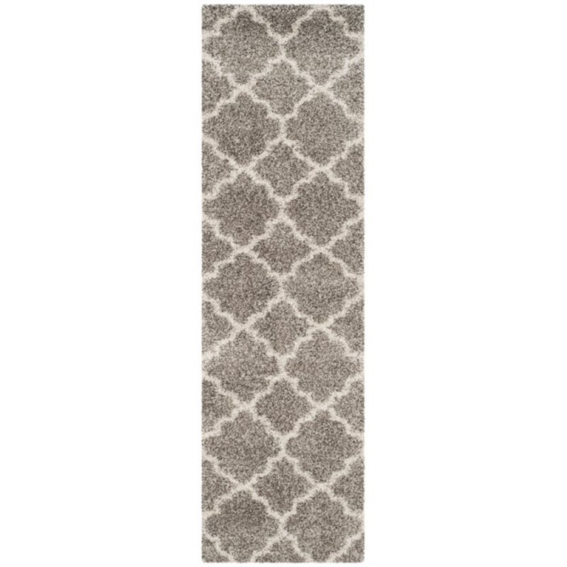 Safavieh Hudson Shag 9' X 9' Round Rug in Gray and Ivory