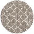 Safavieh Hudson Shag 9' X 9' Round Rug in Gray and Ivory