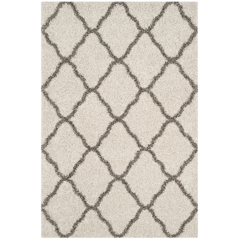 Safavieh Hudson Shag 4' X 6' Rug in Ivory and Gray
