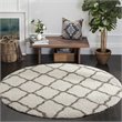 Safavieh Hudson Shag 7' X 7' Round Rug in Ivory and Gray