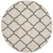 Safavieh Hudson Shag 7' X 7' Round Rug in Ivory and Gray