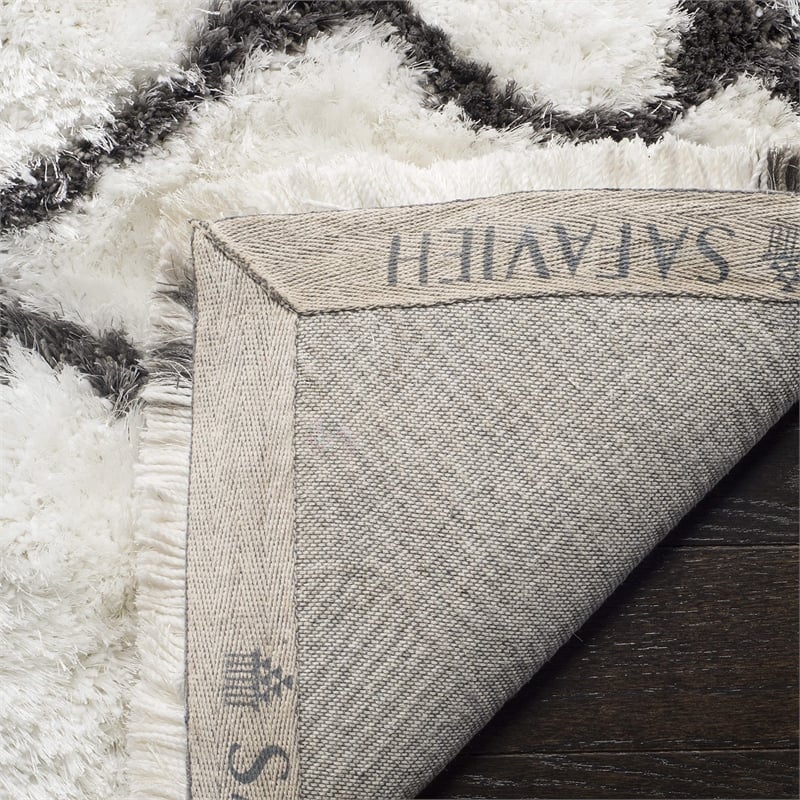 Safavieh Toronto Shag 3' X 5' Hand Tufted Rug in Ivory and Blue