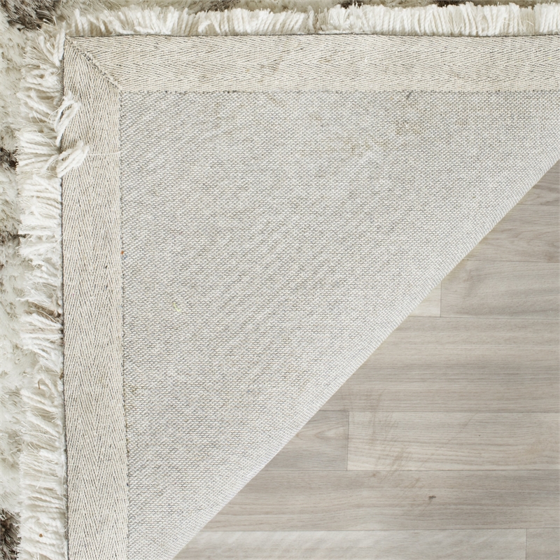 Safavieh Toronto Shag 8' X 10' Hand Tufted Rug in Ivory and Light Gray