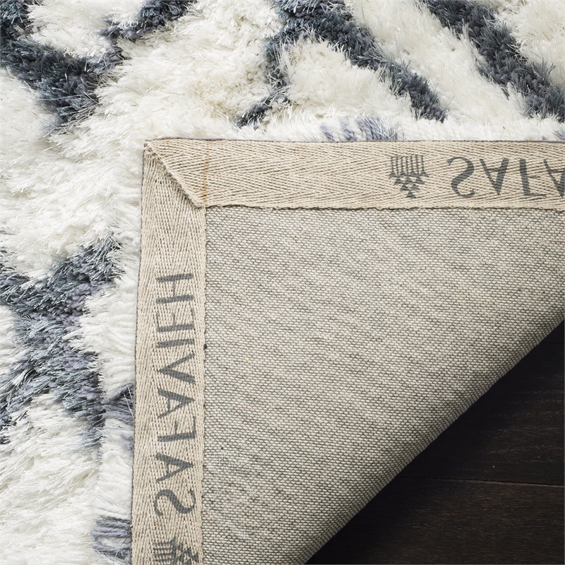 Safavieh Toronto Shag 3' X 5' Hand Tufted Rug in Ivory and Blue