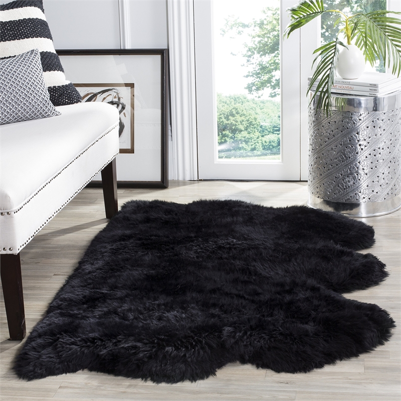 Safavieh Sheepskin Shag 3' X 5' Natural Sheep Skin Rug