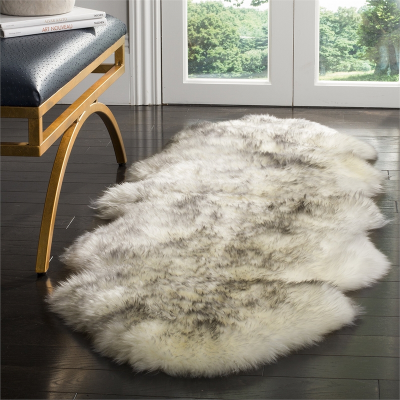 Safavieh Sheepskin Shag 2' X 6' Natural Sheep Skin Rug
