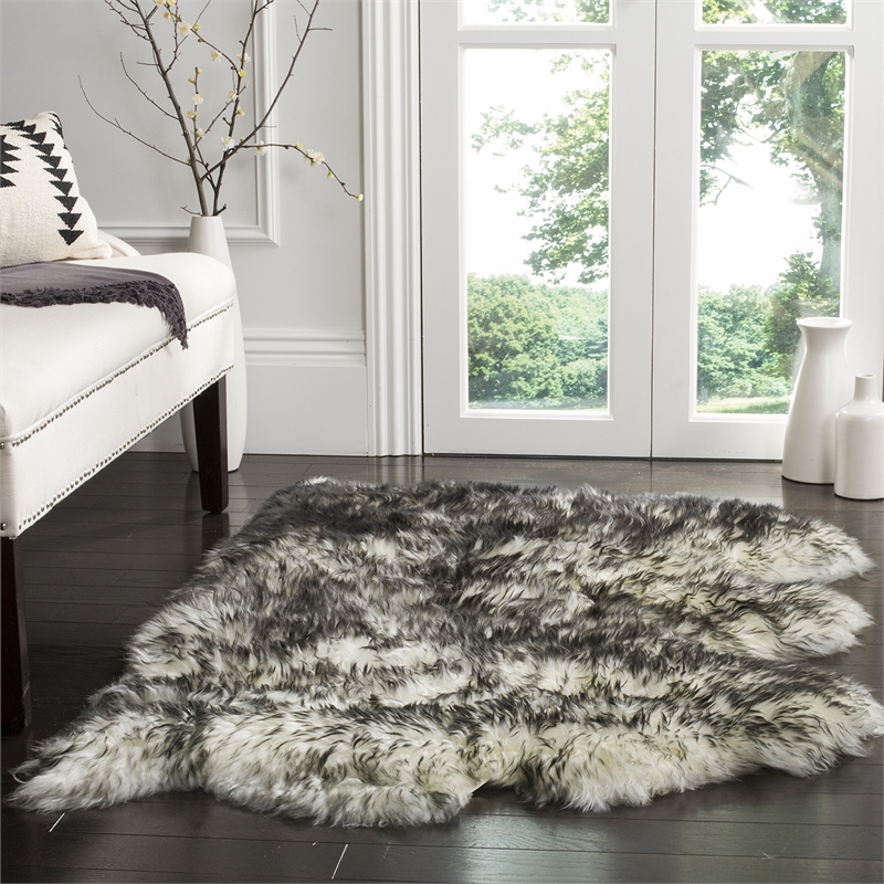 Safavieh Sheepskin Shag 3' X 5' Natural Sheep Skin Rug
