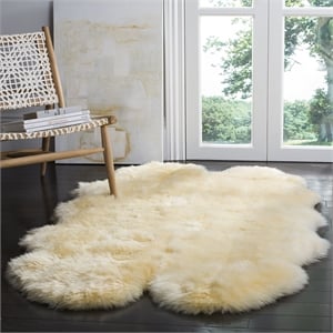Safavieh Sheepskin Shag 3' 7&quot X 5' 11&quot Natural Sheep Skin Rug