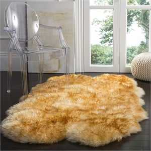 Safavieh Sheepskin Shag 3' 7&quot X 5' 11&quot Natural Sheep Skin Rug