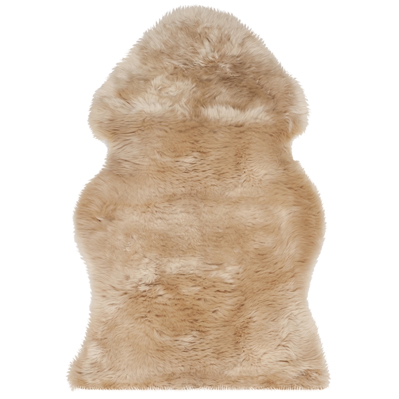 Safavieh Sheepskin Shag 2' X 3' Natural Sheep Skin Rug
